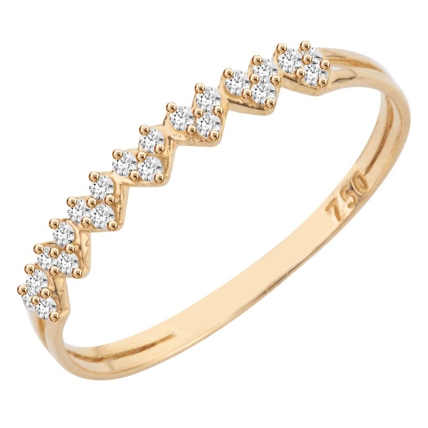 Meia Aliança Coração em Ouro 10k