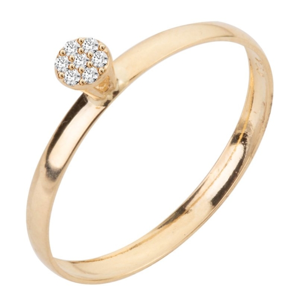 Anel Chuveiro Redondo em Ouro 10k