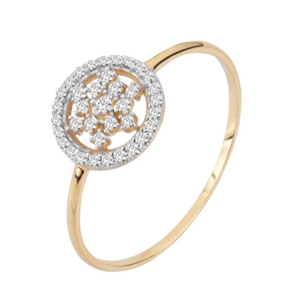 Anel Círculo Flor com Pedras