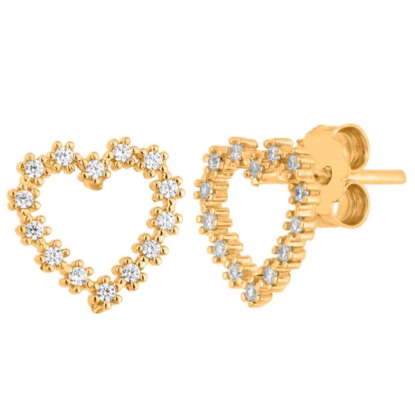 Brinco Coração com Pedras