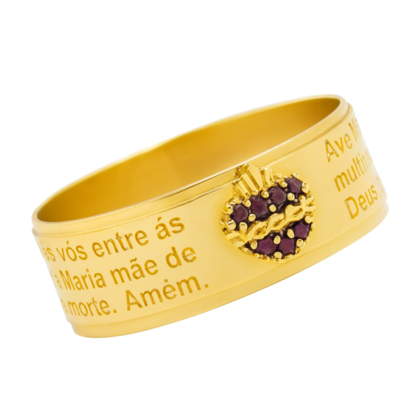 Anel Ave Maria com Sagrado Coração de Jesus