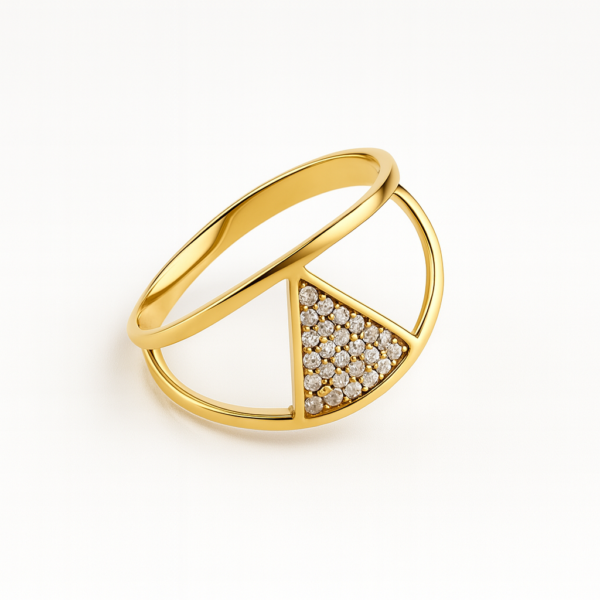 Anel Triângulo com Pedras