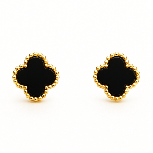 Brinco Trevo Pedra Natural