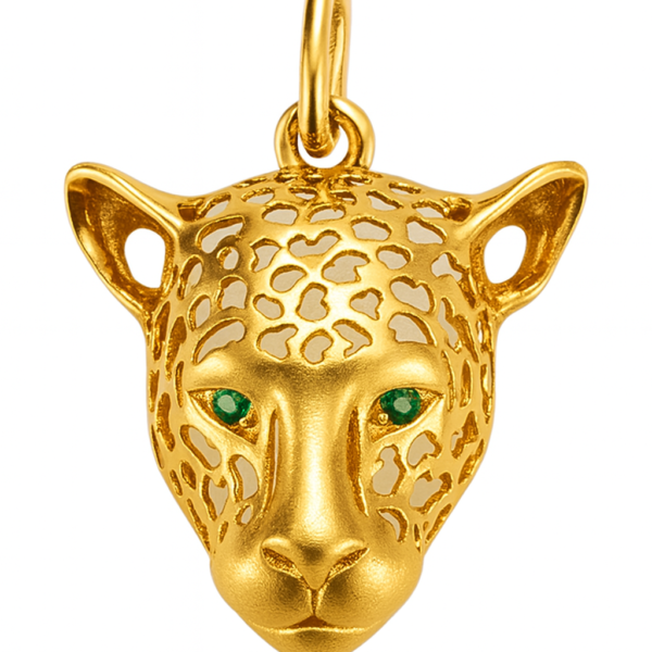 Pingente Cabeça de Pantera com Pedras