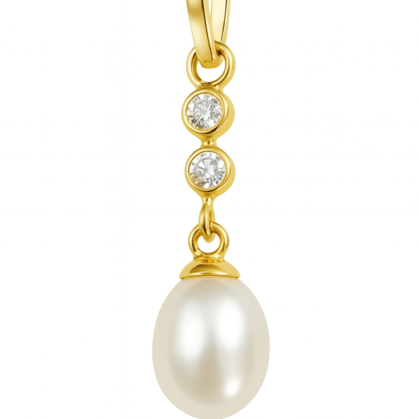 Pingente Duas Pedras e Pérola