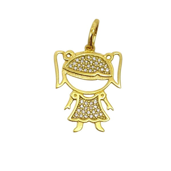 Pingente Menina com Pedras