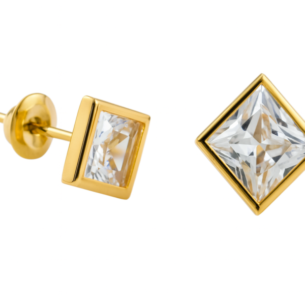 Brinco Pedra Quadrada