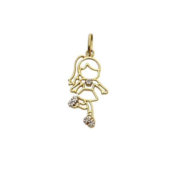 Pingente Menina com Brilhantes