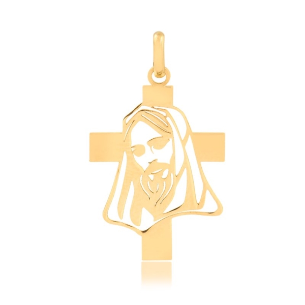 Pingente Cruz com Face de Cristo