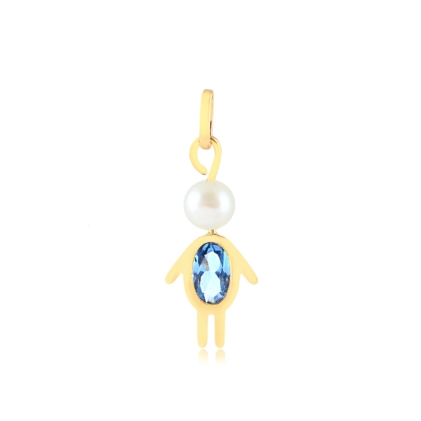 Pingente Menino com Pérola e Pedra