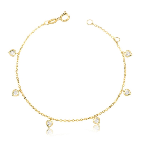 Pulseira Cadeado com Corações