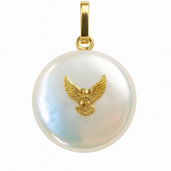 Pingente Bola em Madrepérola com Espírito Santo