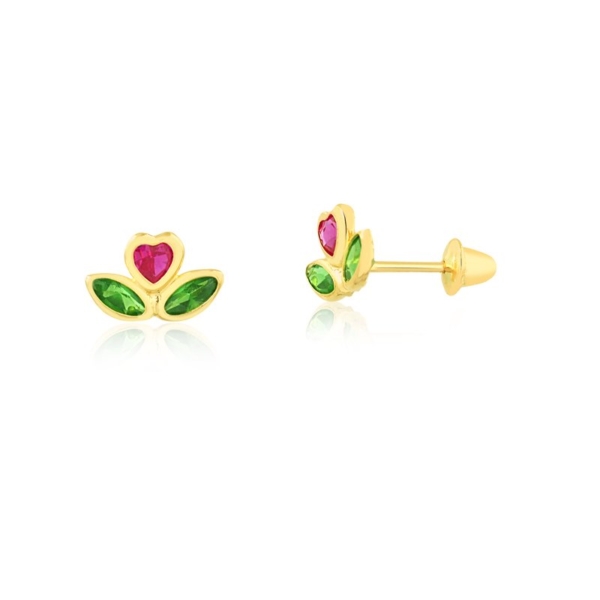 Brinco Flor com Pedras