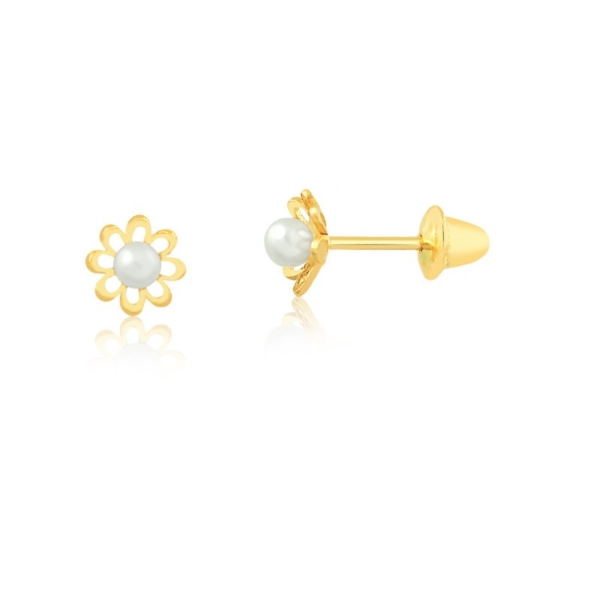 Brinco Flor com Pérola