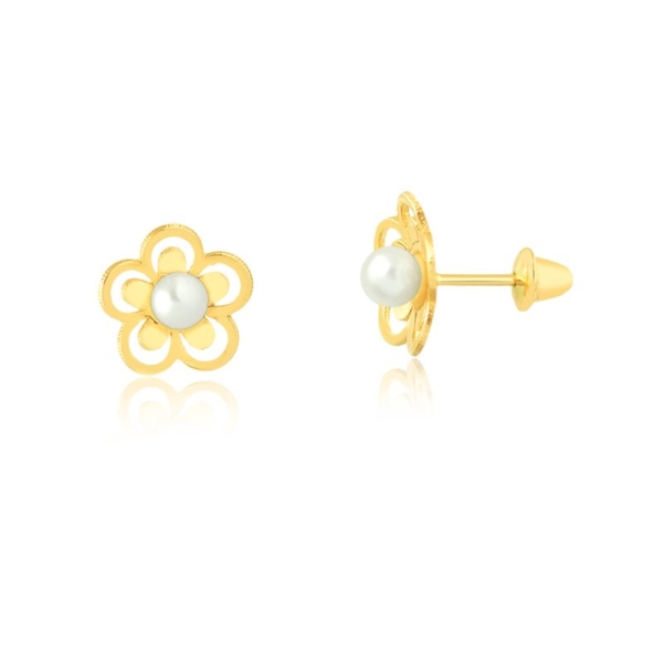 Brinco Flor com Pérola