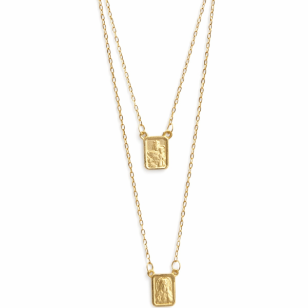 Escapulário Cartier Medalhas Quadradas