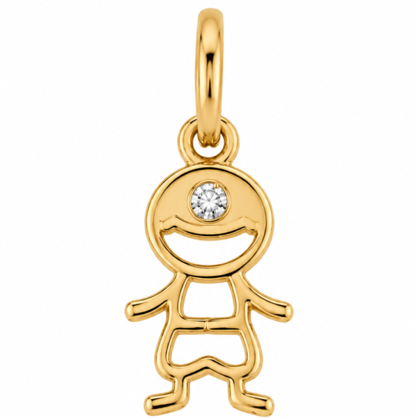 Pingente Menino com Pedra em Ouro 10k