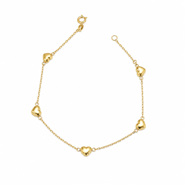 Pulseira Cartier com Corações Duplos em Ouro 10k
