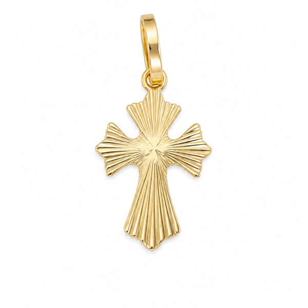 Pingente Cruz Diamantada em Ouro 10k