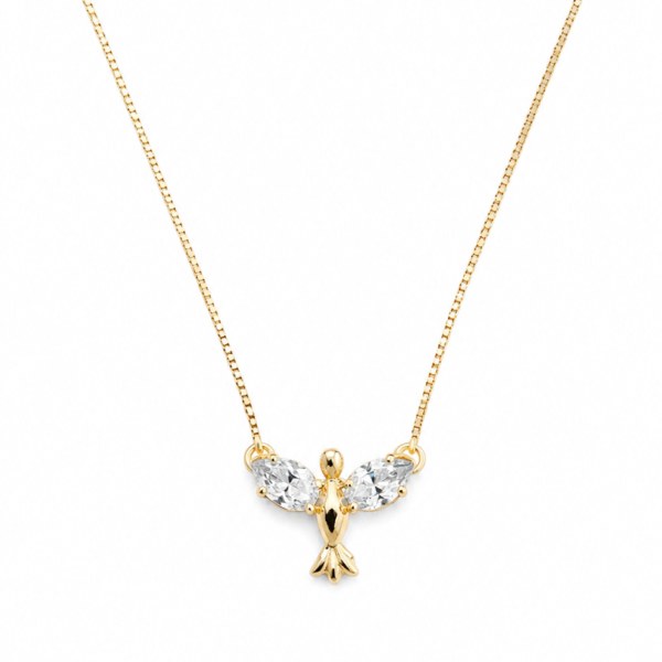 Gargantilha Espírito Santo com Moissanite em Ouro 10k