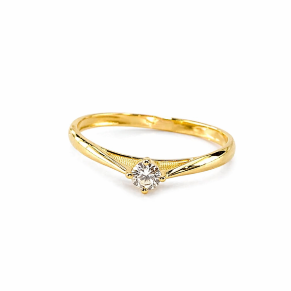 Anel Solitário com Moissanite em Ouro 10k