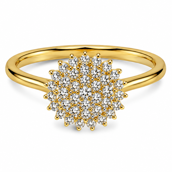 Anel Chuveiro Flor com Moissanites