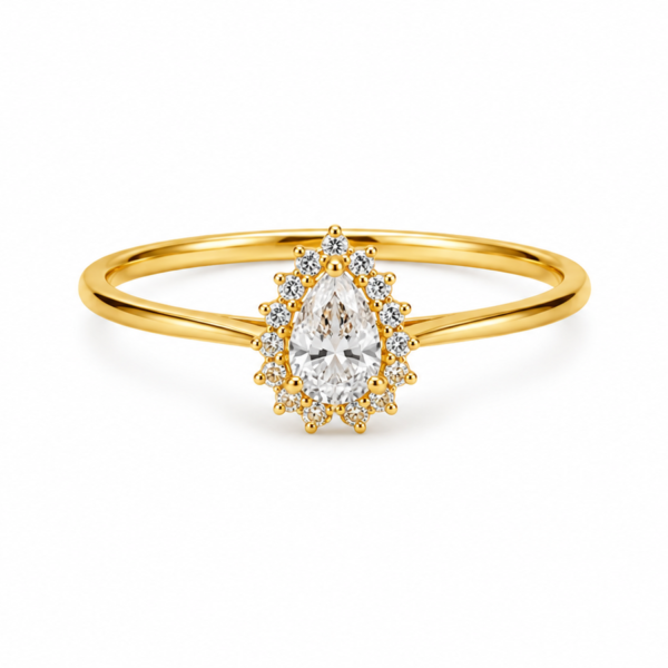Anel Chuveiro Gota com Moissanites