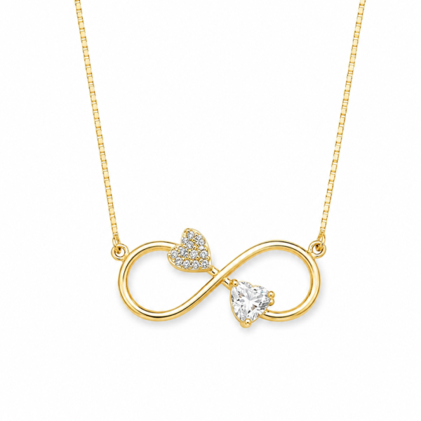Gargantilha Infinito com Moissanites em Ouro 10k