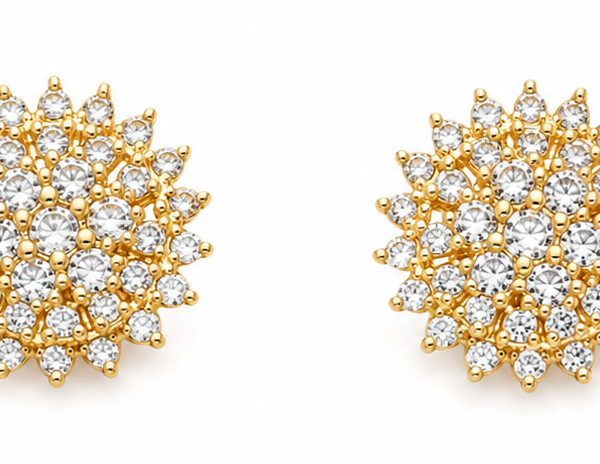 Brinco Chuveiro Flor com Moissanites