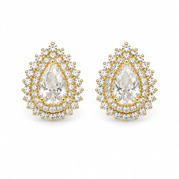 Brinco Chuveiro Gota com Moissanites