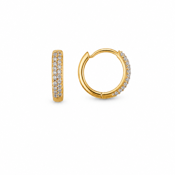 Argola Redonda com Pedras em Ouro 10k