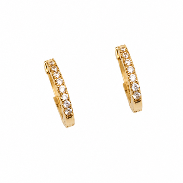Argola Redonda com Pedras em Ouro 10k