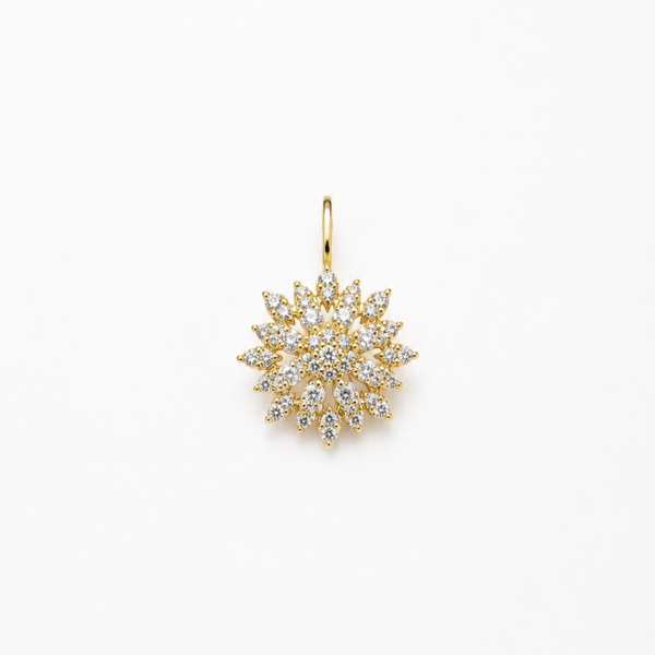 Pingente Chuveiro Flor com Moissanite