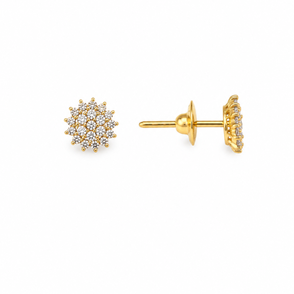 Brinco Chuveiro Flor com Moissanites