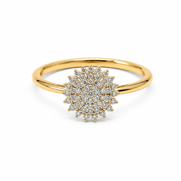 Anel Chuveiro Flor com Moissanites