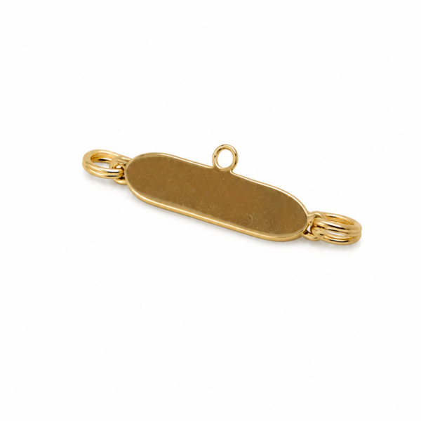 Alfinete com Placa e Argola em Ouro 10k