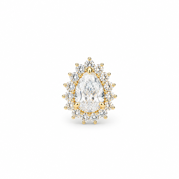 Pingente Chuveiro Gota com Moissanites