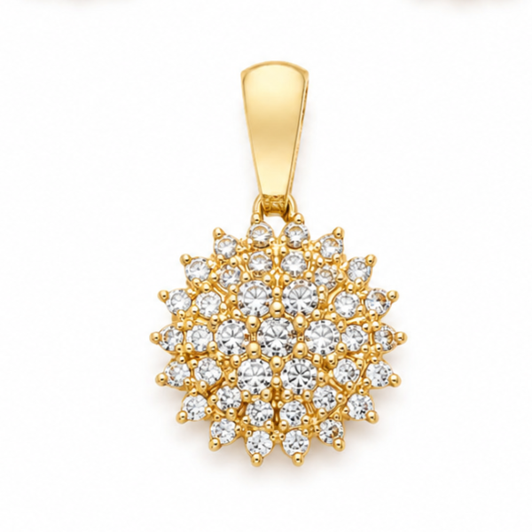 Pingente Chuveiro Flor com Moissanite