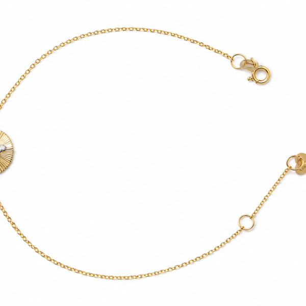 Pulseira Medalha Oval com Espírito Santo em Ouro 10k